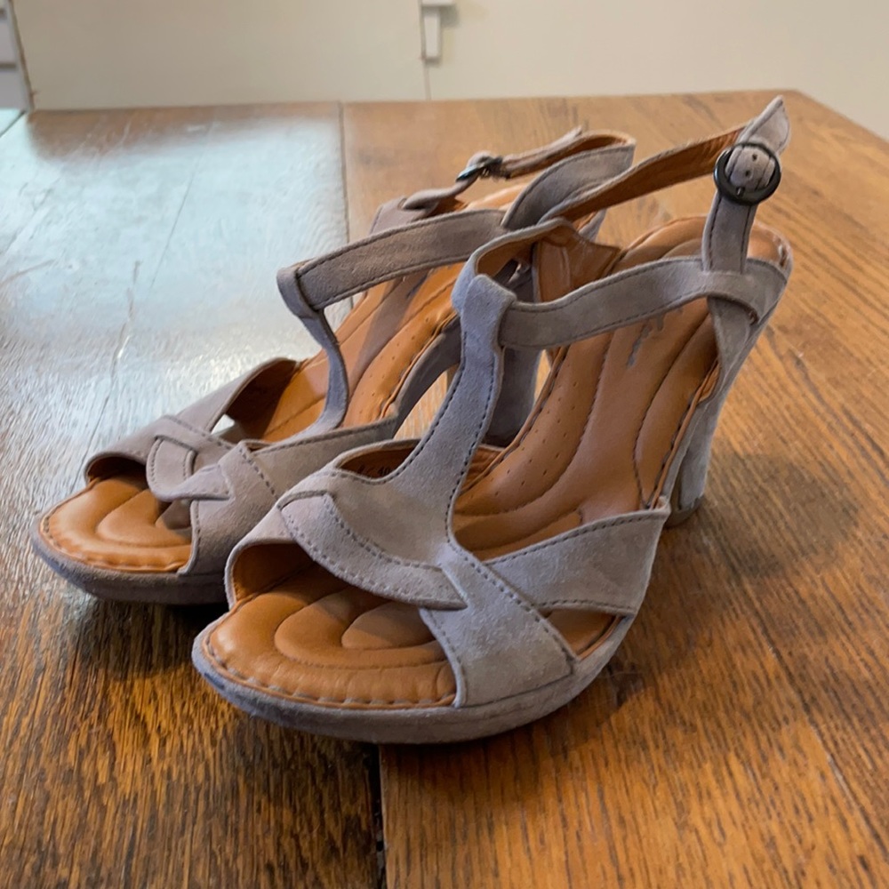 Born Grey Suede Heels